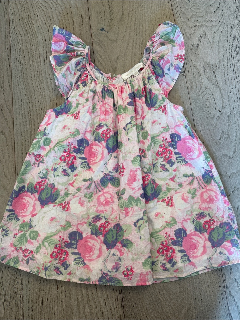 LoveShackFancy Girls Lou Dress Veiled Kiss Floral 2-3Y